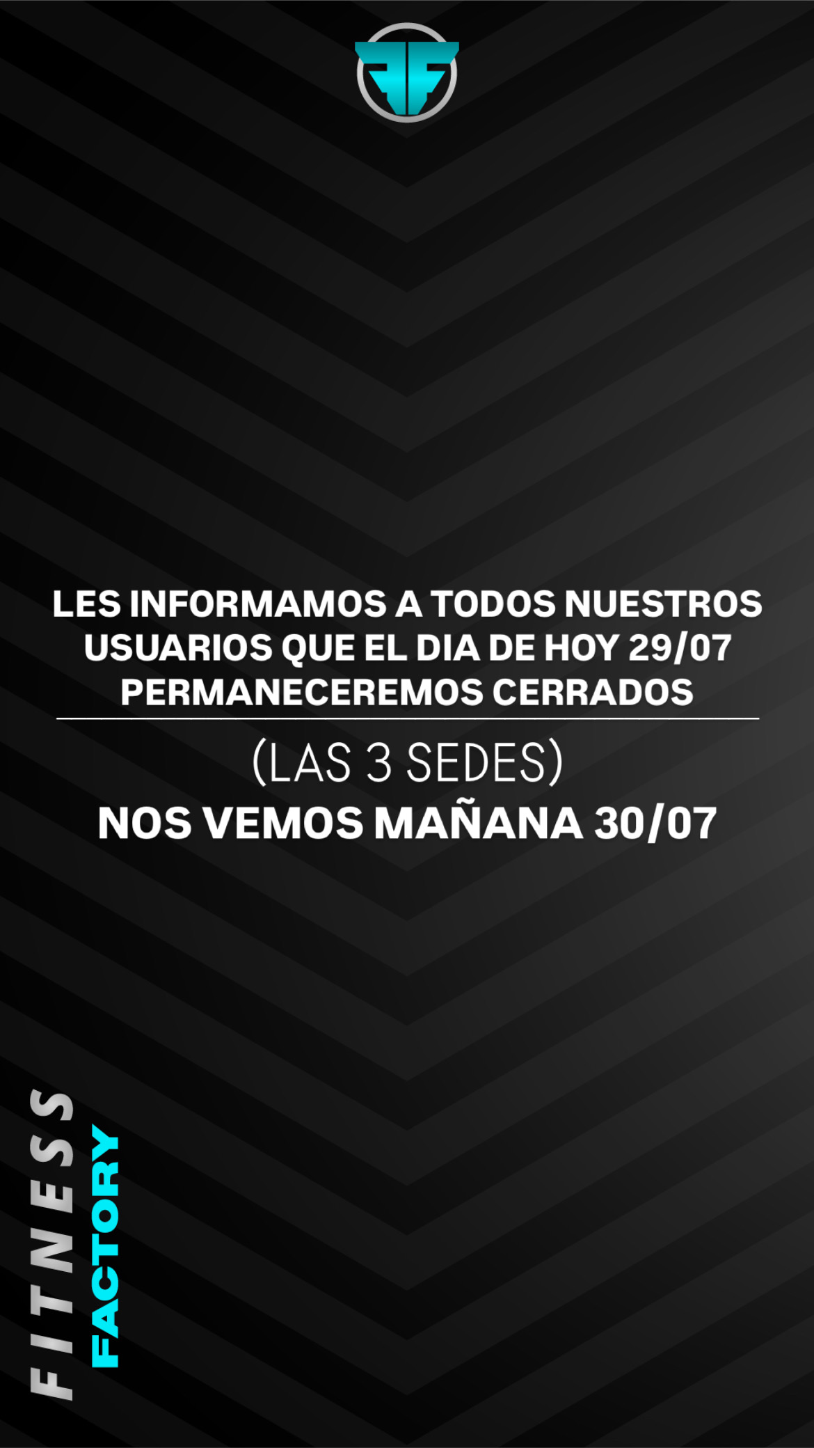 Hoy 29/07 no se trabajará en ninguna de las sedes!!